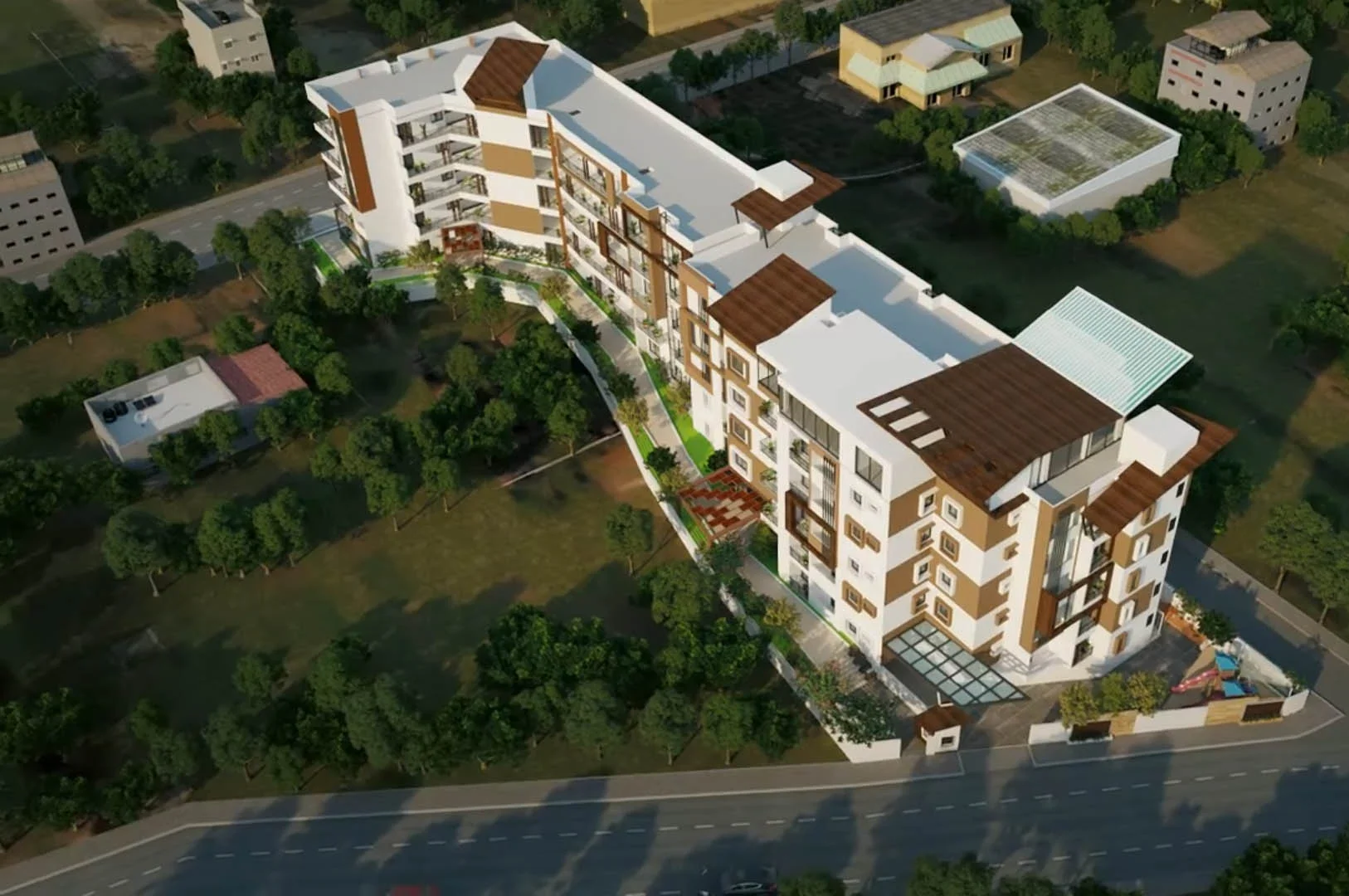 Exterior elevation view of Anitha Regency apartment complex